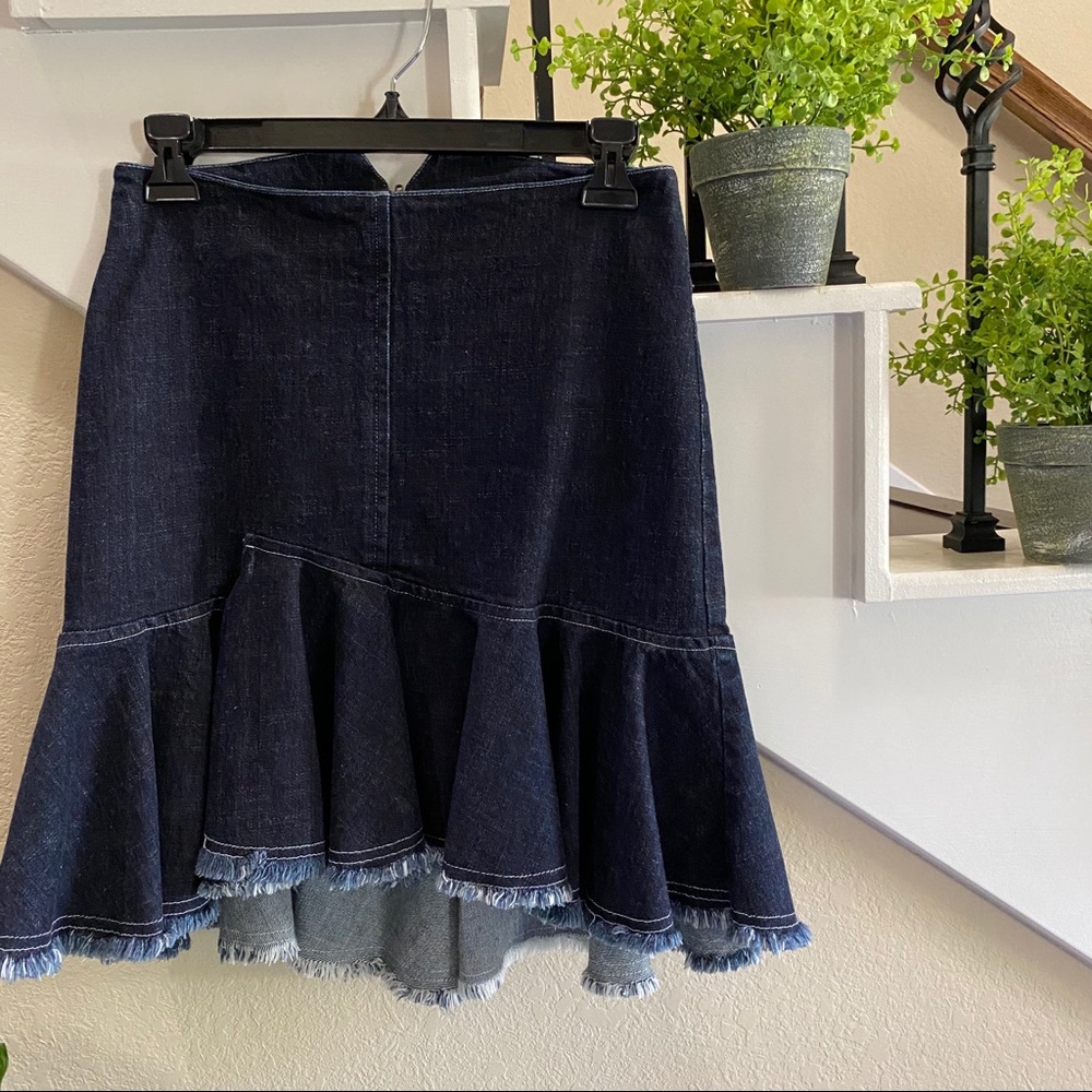 Scripted - Ruffle Denim Mini Skirt - Picture 3 of 16